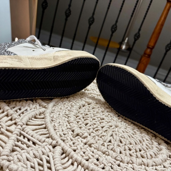 Golden Goose Silver Glitter Sneakers with Pink Star - Picture 6 of 8